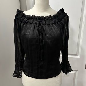 NWOT❗️Black Off the Shoulder Chiffon Blouse